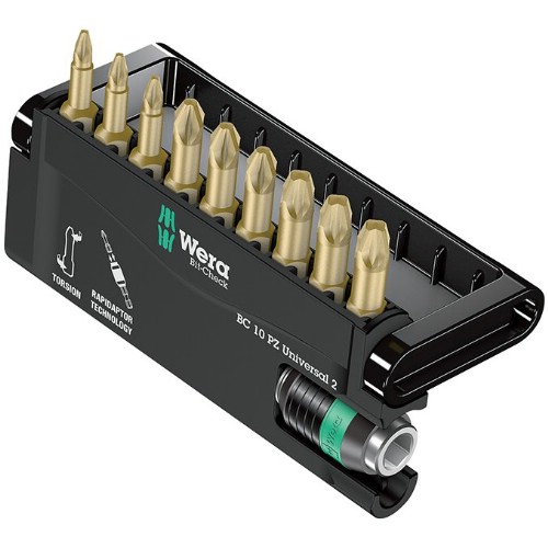 Bitssats 1/4" WERA Bit-Check 10 PZ Universal 2