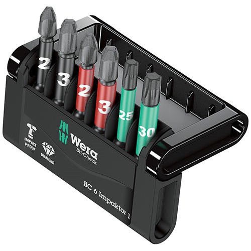Bitssats 1/4" WERA Bit-Check 6 Impaktor 1