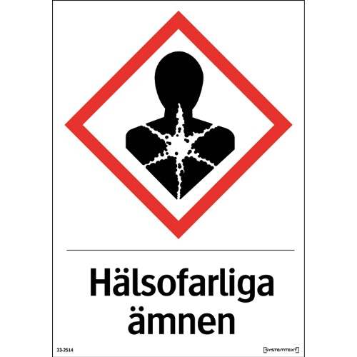 Skylt CLP hälsofarliga ämnen