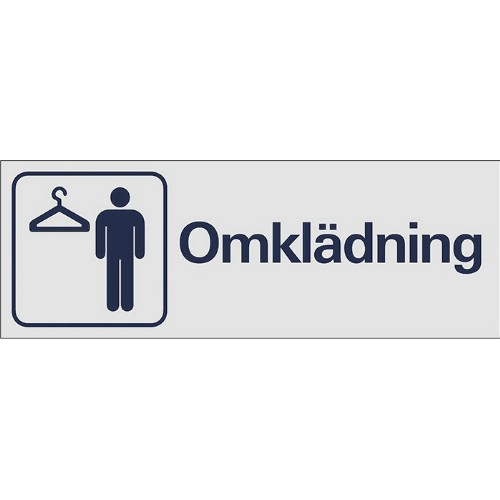 Skylt symbol omklädning herrar