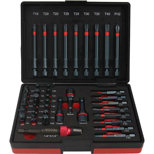 Bitssats 1/4" TECOS T-B042R Impact 42 delar
