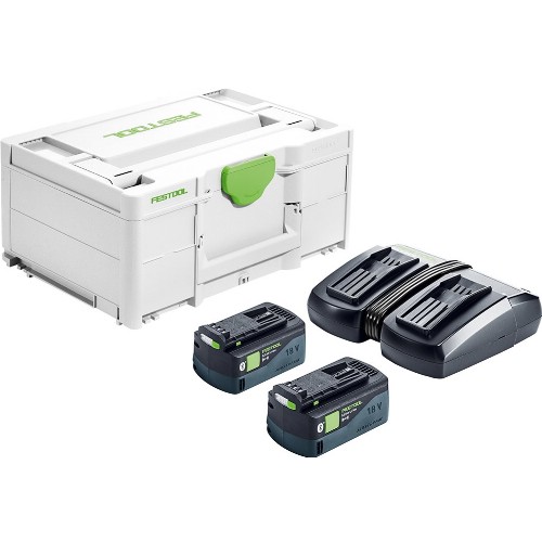 Laddare- och batteripaket FESTOOL 2x18 V 5,0 Ah Li-Ion