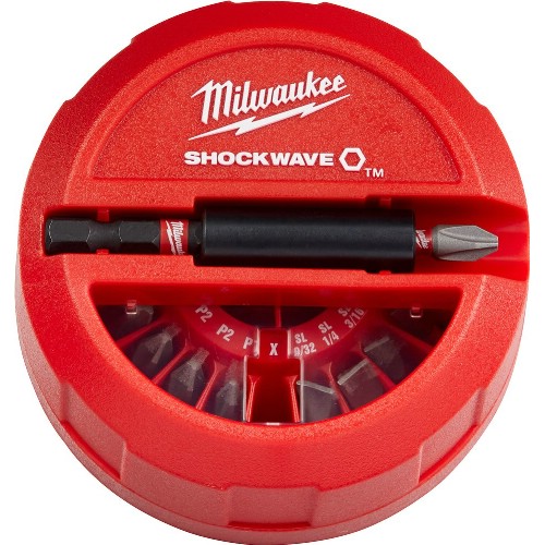 Bitssats 1/4" MILWAUKEE Shockwave Impact Duty Puck 15 delar
