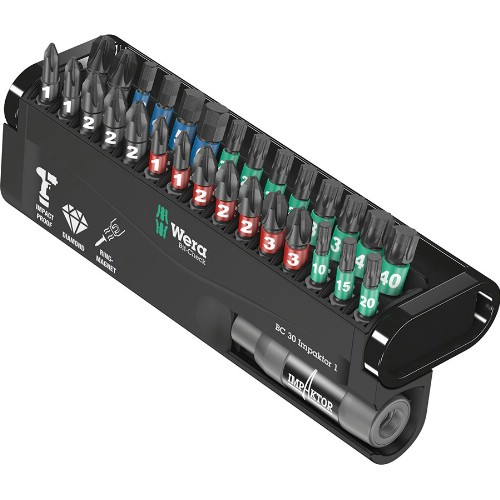 Bitssats 1/4" WERA Bit-Check 30 Impaktor 1