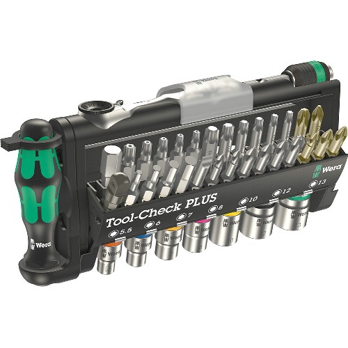 Bits- och hylsnyckelsats 1/4" WERA Tool-Check Plus