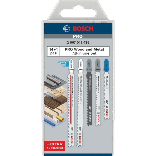 Sticksågbladsats BOSCH MultiMaterial 15 delar