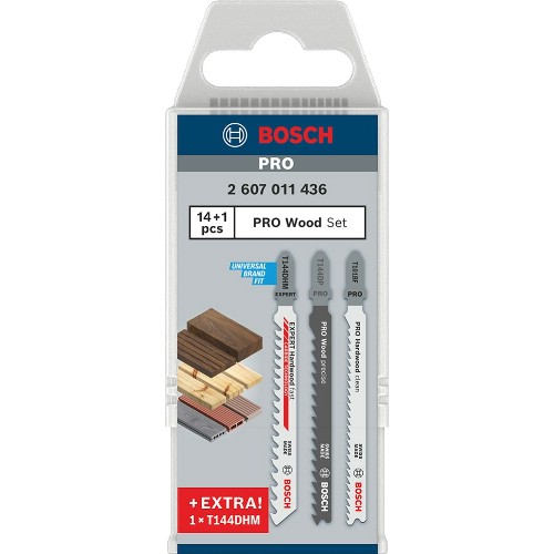 Sticksågbladsats BOSCH Wood 15 delar