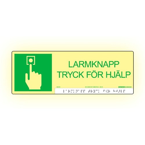 Skylt larmknapp Supernova färgefterlysande taktil