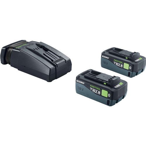 Laddare- och batteripaket FESTOOL 2x18 V 8,0 Ah Li-Ion Tabless